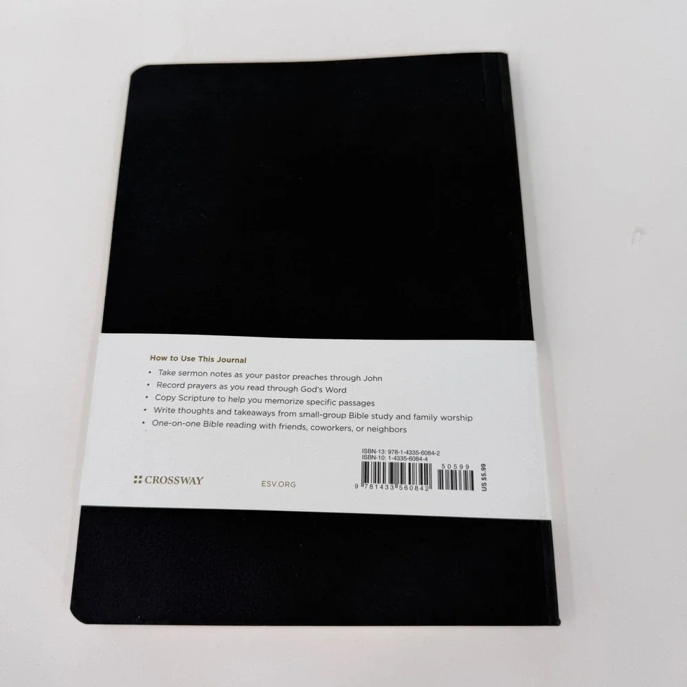 Crossway ESV Scripture Journal Gospel of John Paperback Black Gold Foil Accent